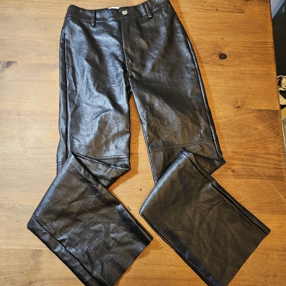 NWT Princess Polly Macey Faux Leather Pants Black Size 2 - Picture 2 of 13
